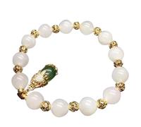 Hetian jade bracelet with brave little pendant fashionable chic 9.1 mm diameter