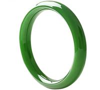 Hetian Jade Women's Girl Spinach Green Round Bar Young Jasper Beauty Bar Jade Is The Best Gift For Festivals (Color : Green, Size : 60mm)