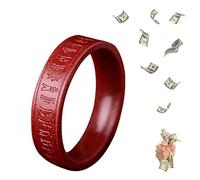 HETICA Feng Shui Cinnabar Ring, Lucky Wealth Buddhis Amulet Band Ring for Men Women, FengShui Lucky Ring Money Amulet Lucky Rings That Bring Good Luck Mother's Day Gifts, US 7, Cinnabar, No Gemstone
