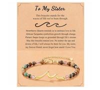 HETICA Inspirational Ocean Wave Link Bracelet for Women - Waves of Life We’ve Shared, Sentimental Gift Jewelry for Daughter Sister Bestie Niece, M, Stainless Steel, no gemstone