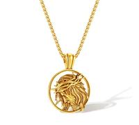 HETICA Jesus Christ Pendant Necklace, Stainless Steel Crown of Thorns Head Round Medal Prayer Pendant Jewelry Gifts for Men and Women, Stainless Steel, No Gemstone