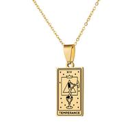 HETICA Tarot Card Necklace Collection Vintage Blessings Good Luck Amulet Tarot Pendant Necklace Jewelry Gift for Women Men, M, Stainless Steel, No Gemstone