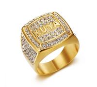 HETIMXIA Iced out Ring for men Smooth Square ring Hip Hop ring 316 Stainless Steel Radiant Biker Rings Bling Cuban style Iced Out Jewelry Punk Ring Club ring Heavy Metal ring Party Wedding Ceremony
