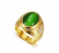 HETIMXIA Iced out Turquoise Stone Ring for Men 316 Stainless steel Rings Men's Ring Square Pattern Religion's rings Jewelry for Men rings for Heavy Metal ring, 9 UK, Metal, No Gemstone