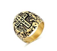 HETIMXIA Prayer Cross Flower Carving rings for men 316 Stainless Steel Men's Ring Blessing Rings for men Iced Out Jewelry Punk Ring Cocktail Party Ring Vintage mens fashion rings, 7 UK, Metal, No