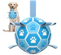 HETOO Dog Ball Dog Toy Ball with Handle for Dogs Interactive Towing War Water Dog Balls Toy Birthday Gift for Small/Medium Dogs Light Blue (6 Inches)