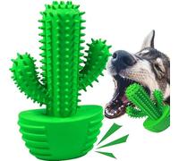 HETOO Dog Chew Toys, Indestructible Tough Durable Dog Squeaky Toys for Aggressive Chewers Dog Toothbrush for Teeth Cleaning, Gifts for Dogs (Cactus)
