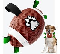 HETOO Interactive Dog Football Toys with Webbing, Durable Dog Water Balls for Small Medium Breed, Indoor & Outdoor Rugby Style