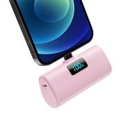 HETP Mini Power Bank 5200mAh, 20W PD Fast Charging Portable Charger, LCD Display Battery Pack, Ultra-Compact Powerbank Compatible with iPhone 14/14 Pro Max/13/13 Pro Max/12/11/XR/X/8, etc Pink