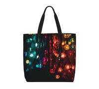 HETPLKD Bright Colored Lights Womens Tote Bag Large Reusable Grocery Bags Casual Shoulder Bags For Shopping, Travel, Work Gift For Women