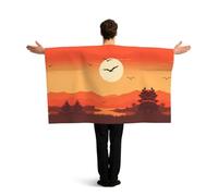 HETPLKD Flying in the Sky Flag Cape with Sleeves for Adults, Wearable Flag Cloak Lightweight Body Flag Cloak Outfits Costume Accessories for Party Favors Celebrations