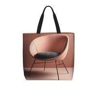 HETPLKD Light Pink Chair Womens Tote Bag Large Reusable Grocery Bags Casual Shoulder Bags For Shopping, Travel, Work Gift For Women