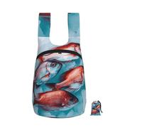 HETPLKD Little Red Fish Backpack - Lightweight 16L Foldable Hiking Daypack Packable Back Pack Travel Bag Zipper