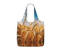HETPLKD Reusable Shopping Bags Lightweight Foldable Grocery Bags In Pocket,Washable Large Tote Bags Wheat Under The Sky Travel Shoulder Bag Gifts For Women Men