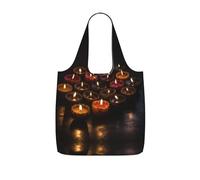 HETPLKD Reusable Shopping Bags Lightweight Foldable Grocery Bags In Pocket,Washable Large Tote Bags Candle In Darkness Travel Shoulder Bag Gifts For Women Men