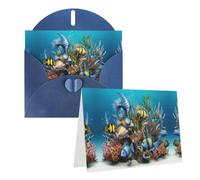 HETPLKD Thinkingofyoucardwithenvelopes3d Ocean Fish4x6 | Personalized Greeting Cards For Holiday, Wedding Thank You Cards For Women Men, Notecards Blank For Various Occasions