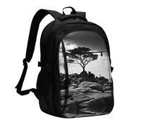 HETPLKD Travel Laptop Backpack Business Backpack for Men Women A Lonely Tree Travel Backpack with USB Charging Port