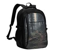 HETPLKD Travel Laptop Backpack Business Backpack for Men Women The Trees Are Very Dense Travel Backpack with USB Charging Port