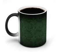 HETPLSD 11oz Color Changing Mug Hunter Green Floral Petals Coffee Mugs | Magic Ceramic Mug Heat Sensitive Coffee Mugs for Coffee & Tea, Novelty Tea Cup Gift for Mom, Birthday, Christmas, Halloween
