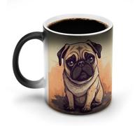 HETPLSD 11oz Color Changing Mug Pug Cartoon Coffee Mugs | Magic Ceramic Mug Heat Sensitive Coffee Mugs for Coffee & Tea, Novelty Tea Cup Gift for Mom, Birthday, Christmas, Halloween