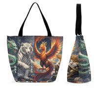 HETPLSD 4 Great Divine Beasts Tote Bag, Stylish Women's Handbags Large Capacity, Durable Oxford Grocery Bag for Work, Shopping