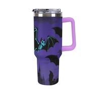 HETPLSD 40 Oz Stainless Steel Tumbler with Straw - Leakproof Lid | BPA-Free | Cup Holder Friendly, Halloween Flying Bat Coffee Cup Vacuum Insulated Travel Mug for Hot & Cold Drinks