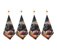 HETPLSD 4PCS Cool American Football Hand Towels, 11.8x11.8 Inch Microfiber Kitchen Towels with Hanging Loop, Super Absorbent & Fast Drying Small Towel for Bathroom Kitchen