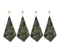 HETPLSD 4PCS Green Military Camo Hand Towels, 11.8x11.8 Inch Microfiber Kitchen Towels with Hanging Loop, Super Absorbent & Fast Drying Small Towel for Bathroom Kitchen