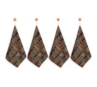 HETPLSD 4PCS Library Bookshelf Book Hand Towels, 11.8x11.8 Inch Microfiber Kitchen Towels with Hanging Loop, Super Absorbent & Fast Drying Small Towel for Bathroom Kitchen