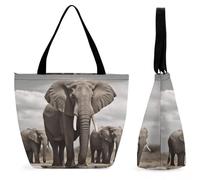 HETPLSD African Elephant Tote Bag, Stylish Women's Handbags Large Capacity, Durable Oxford Grocery Bag for Work, Shopping