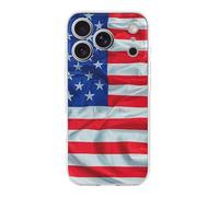 HETPLSD American Flag Pattern Phone 17 - Shockproof Slim TPU Phone Cover with Anti-Yellowing | Wireless Charging Compatible | Aesthetic Design for Women Men