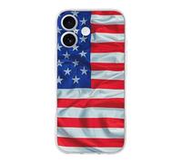 HETPLSD American Flag Pattern Phone 17 - Shockproof Slim TPU Phone Cover with Anti-Yellowing | Wireless Charging Compatible | Aesthetic Design for Women Men