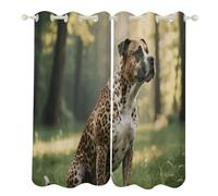HETPLSD Animal Print Pit Bull Curtains for Bedroom Thermal Insulated - 52"x72" 2 Panels Blackout Drapes Room Darkening Window Curtains Grommet Drapes for Living Room, Nursery, Office