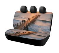 HETPLSD Beach Sunset Ocean Waves Car Seat Covers for Back Seats, Universal Fit Rear Seats Protector Easy to Install, Durable Back Seat Cover for Cars, SUVs, Sedans, Trucks