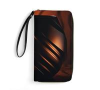HETPLSD Black Object Wallet, Long PU Leather Wallet with Wrist Strap, Large Capacity & Multi Card Holder Wallets