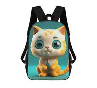 HETPLSD Blue Eyes Cat Backpack - Durable 600D Polyester, 17 Inch Backpack with Ergonomic Adjustable Straps, Lightweight Travel Bag for Men & Women