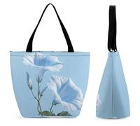 HETPLSD Blue Morning Glory Tote Bag, Stylish Women's Handbags Large Capacity, Durable Oxford Grocery Bag for Work, Shopping