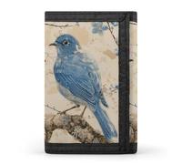 HETPLSD Bluebird on The Branch Wallet, Unisex Tri-Fold Wallet with Card Slots & Keychain, Lightweight & Minimalist Wallets for Travel, Daily Use, Gifts