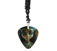 HETPLSD Blur Lighting Style Guitar Pick Necklace Titanium Steel Guitar Pick Pendant Cool Rock Music Necklace for Women Men