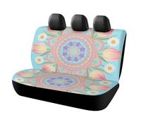 HETPLSD Bohemian Mandala Flower Car Seat Covers for Back Seats, Universal Fit Rear Seats Protector Easy to Install, Durable Back Seat Cover for Cars, SUVs, Sedans, Trucks