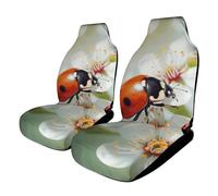HETPLSD Butterfly Ladybug Flower Car Seat Covers 2PCS, Universal Front Car Seat Covers for Easy Installation, Elastic Breathable Auto Front Seats Protector for Cars, SUV, Sedan