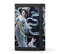 HETPLSD Chang'e Fairy Wallet, Unisex Tri-Fold Wallet with Card Slots & Keychain, Lightweight & Minimalist Wallets for Travel, Daily Use, Gifts