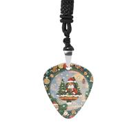 HETPLSD Christmas Aesthetic Guitar Pick Necklace Titanium Steel Guitar Pick Pendant Cool Rock Music Necklace for Women Men