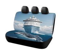 HETPLSD Cruise Ship Ocean Killer Whale Car Seat Covers for Back Seats, Universal Fit Rear Seats Protector Easy to Install, Durable Back Seat Cover for Cars, SUVs, Sedans, Trucks