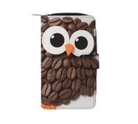 HETPLSD Cute Owls Bifold Wallet for Men & Women, Slim PU Leather Wallets with 12 Card Slots | Zipper Cash Pocket | ID Window, Compact Travel Wallet for Daily Use