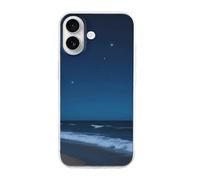 HETPLSD Dark Navy Stars Phone 16 Case, Slim Fit Scratch-Resistant TPU Cover | Ultra-Thin Protective Shell for iPhone 16, Anti-Yellowing Design for Women Men