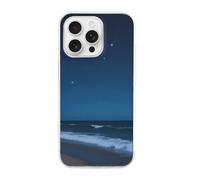 HETPLSD Dark Navy Stars Phone 16 Case, Slim Fit Scratch-Resistant TPU Cover | Ultra-Thin Protective Shell for iPhone 16 Pro, Anti-Yellowing Design for Women Men