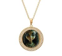 HETPLSD Elegant Diamond Necklace for Women, Blur Lighting Style Pendant 1.3" with 20" Chain, Charm Necklace Jewelry Gift, One Size, Metal, alloy