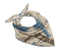 HETPLSD Elegant Silk-Like Scarf Unisex, 18"x18" Versatile Fashion Headband, Bluebird on The Branch Bandana for Hair, Neck & Bag