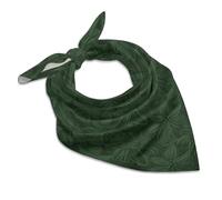 HETPLSD Elegant Silk-Like Scarf Unisex, 25"x25" Versatile Fashion Headband, Hunter Green Floral Petals Pattern Bandana for Hair, Neck & Bag
